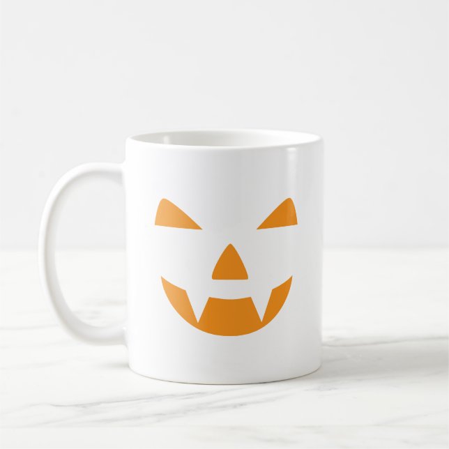 Caneca De Café Pumpkin Face Halloween (Esquerda)