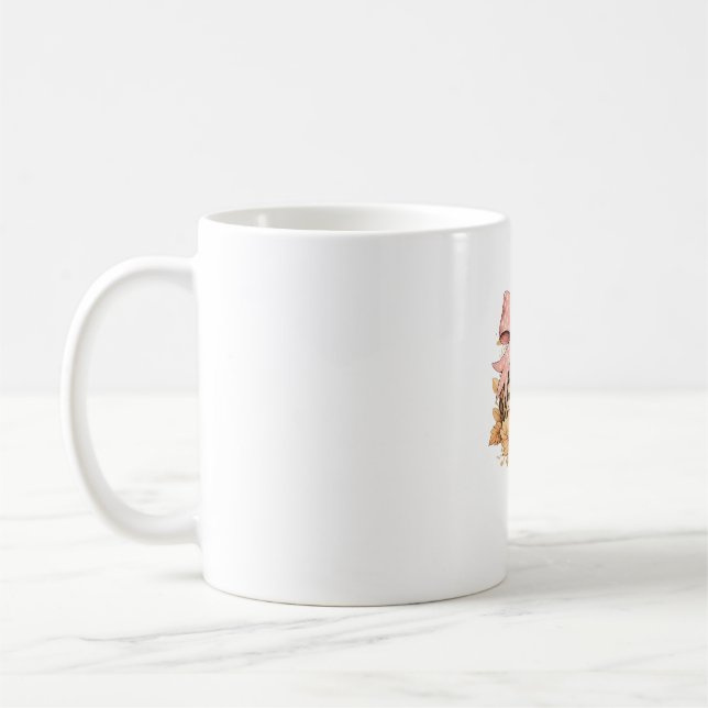 Caneca De Café Pumpkin Leopardo Coquette com Arco Rosa - Queda do (Esquerda)