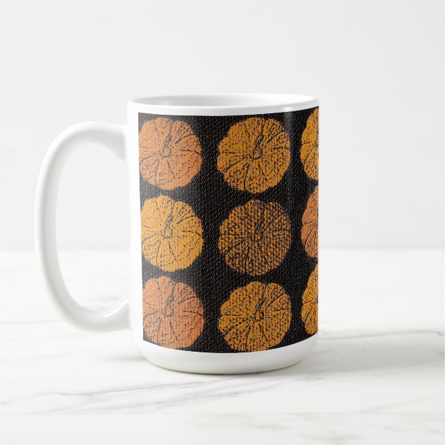 Caneca De Café Pumpkin Padrão Laranja (Esquerda)