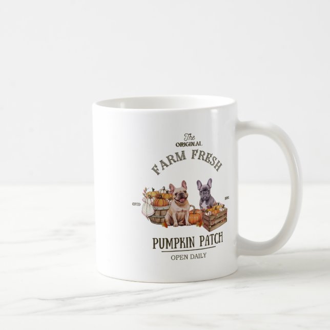 Caneca De Café Pumpkin Patch French Bulldog Original Fre (Direita)