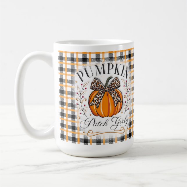 Caneca De Café Pumpkin Patch Girly Fall Coffee Mug (Esquerda)