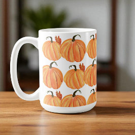 Caneca De Café Pumpkin Quebra Pumpkin Watercolor Autumn Deixa Pad