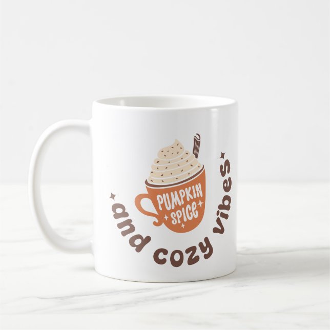Caneca De Café Pumpkin Spice and Cozy vibes – Cute Fall PSL  (Esquerda)