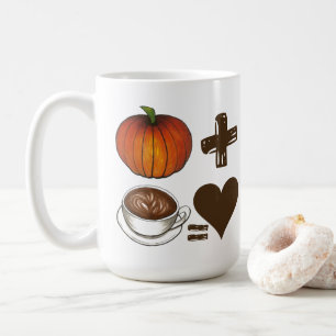 Caneca De Café Pumpkin Spice + Café Latte = Amor Coração