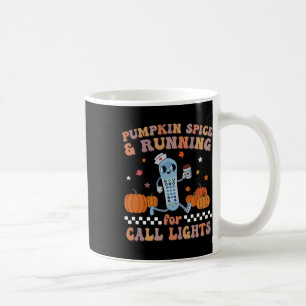 Caneca De Café Pumpkin Spice E Correndo Para Luzes De Chamada Er