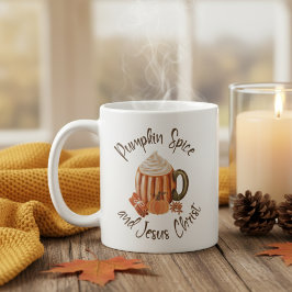 Caneca De Café Pumpkin Spice e Jesus Cristo Autumn