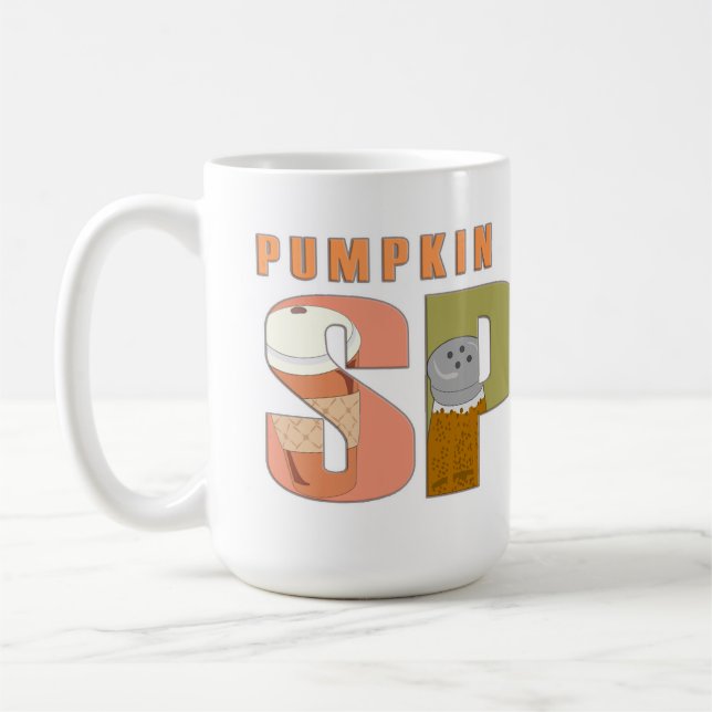 Caneca De Café Pumpkin Spice Fall Season Logo Wordy (Esquerda)