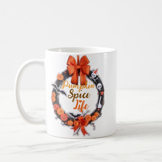 Caneca De Café Pumpkin Spice & Halloween Vibes Mug (Esquerda)