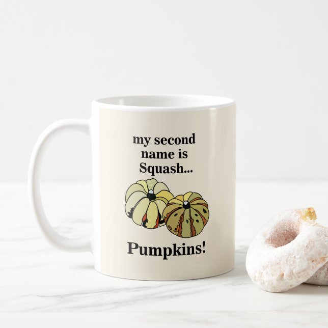 Caneca De Café Pumpkin Squash Pumpkins Engraçado (Com Donut)