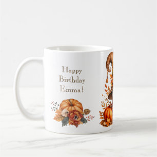 Caneca De Café Pumpkin Wildflower Fall Watercolor Aniversário