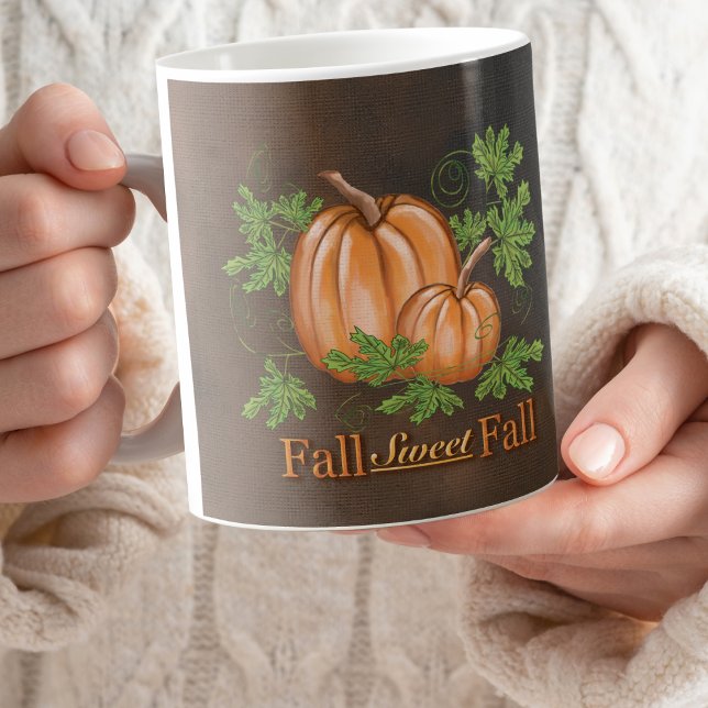 Caneca De Café Pumpkins de queda doce | Marrom russo (Criador carregado)