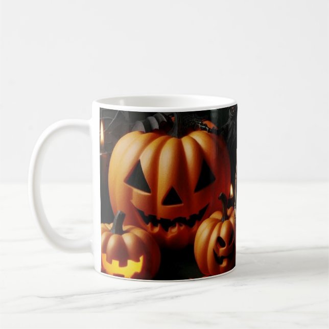 Caneca De Café Pumpkins e esqueleto (Esquerda)