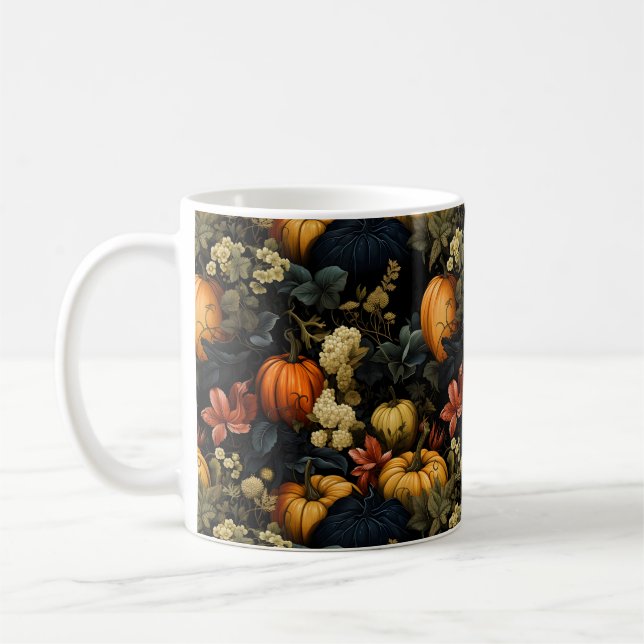 Caneca De Café Pumpkins Floral Art Mug (Esquerda)