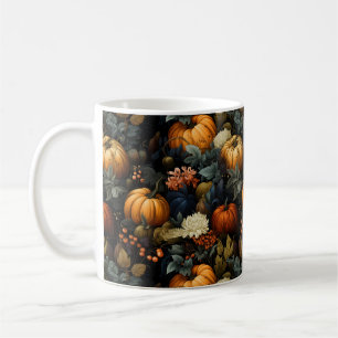 Caneca De Café Pumpkins Floral Art Mug