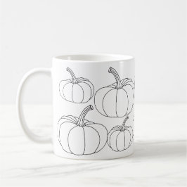 Caneca De Café Pumpkins Moderno do Dia das Bruxas Preto e Branco