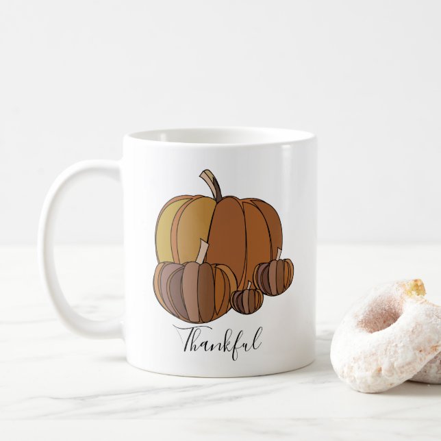 Caneca De Café Pumpkins - Obrigado (Com Donut)