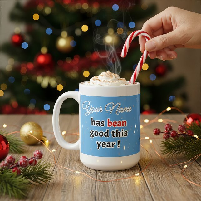 Caneca De Café Pun de café azul de Natal (Christmas Cheer)