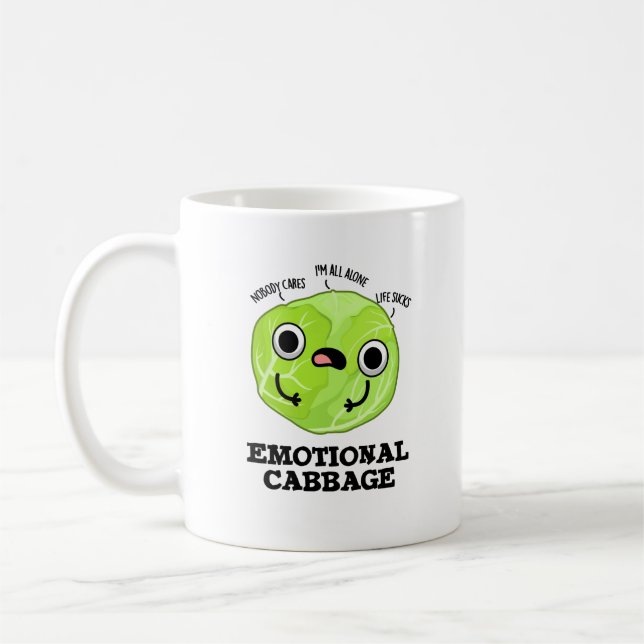 Caneca De Café Pun De Veggie Engraçado E Emocional (Esquerda)