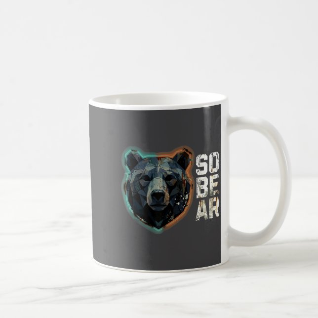 Caneca De Café Pun Sober Bear SoBear Recovery Sobriety Joke (Direita)