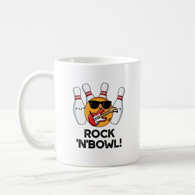 Caneca De Café Punheta de Boliche e Rock Engraçado  (Esquerda)
