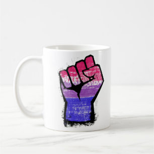Caneca De Café Punho de Protesto Bissexual