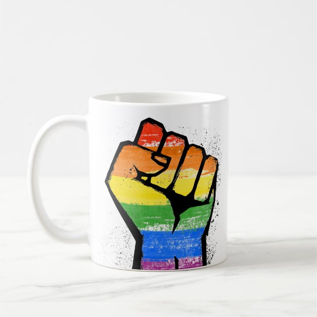 Caneca de Café Punho de Resistência LGBT (Esquerda)