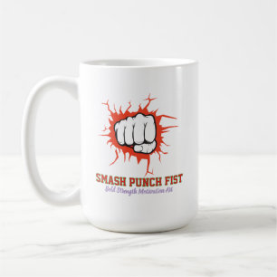 Caneca De Café Punho de Soco Esmagador – Arte de Motivação de For