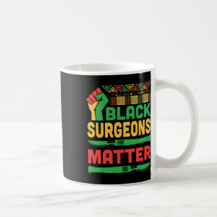 Caneca De Café Punho Erguido Batimento Cardíaco Cirurgiões Negros