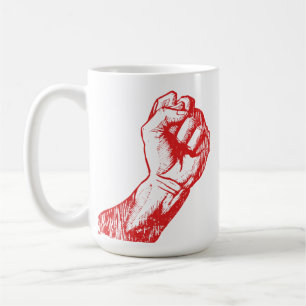 Caneca De Café Punho Erguido Vermelho Grande