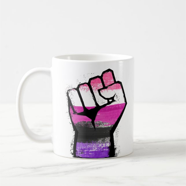 Caneca De Café Punho Orgulho Genderfluid (Esquerda)