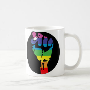 Caneca De Café punhos do arco-íris da fúria
