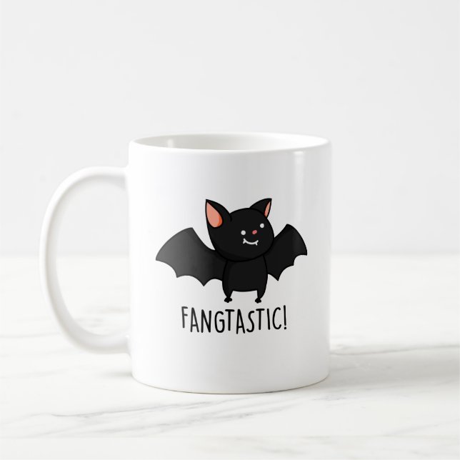 Caneca De Café Punição de Halloween Engraçada Fangtástica  (Esquerda)