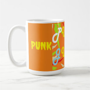 Caneca De Café Punk Junk Rebelde design diz não! cor laranja