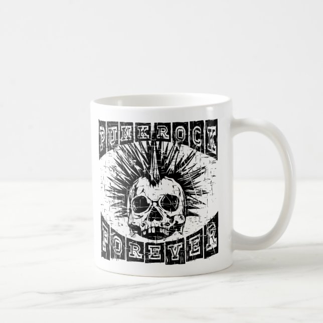 Caneca De Café punk rock para sempre (Direita)