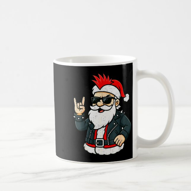 Caneca De Café Punk Rock Santa Claus Emo Christmas Rocker Pajamas (Direita)