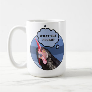 Caneca De Café Punny Chicken Face Que Peck?!