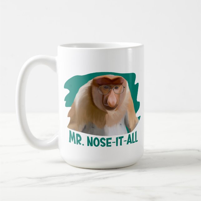 Caneca De Café Punny Proboscis Monkey (Esquerda)