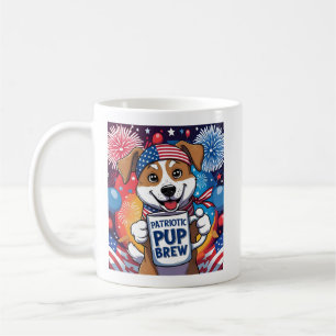 Caneca De Café Pup Brew Patriótico