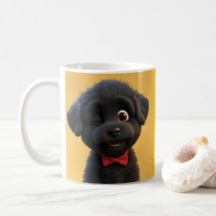 Caneca De Café Puppie Mole Preta Personalizada - Presente Adoráve
