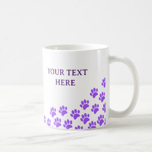 Caneca De Café Pupppy Paw Imprime Com Texto Personalizado