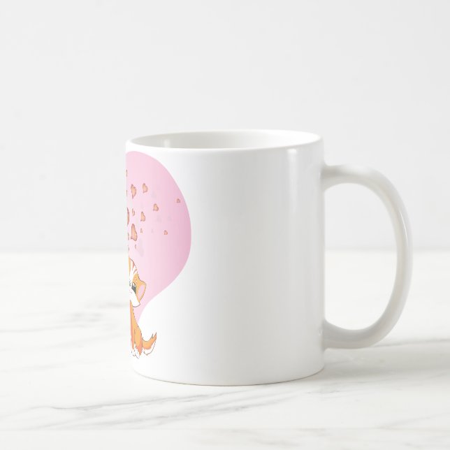 Caneca De Café Puppy e Kitten Hearts (Direita)