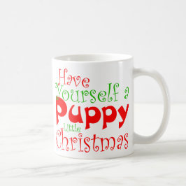 Caneca De Café Puppy Natal Holiday Mug