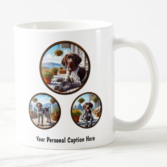 Caneca De Café Puppy personalizável de ponteiro curto alemão (Criador carregado)