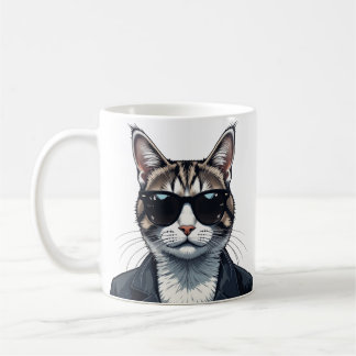 Caneca De Café Puramente Legal: Gato com sombras
