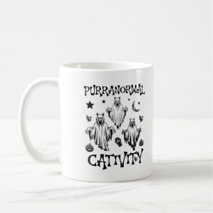 Caneca De Café Puranormal Gatos Ghost Hunter Halloween