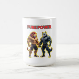 Caneca De Café Pure Power – Strong Animal Muscle Cartoon Design