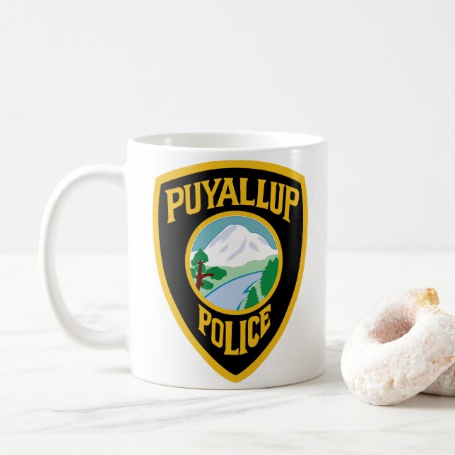 Caneca De Café Purgalup Policial Branco (Com Donut)