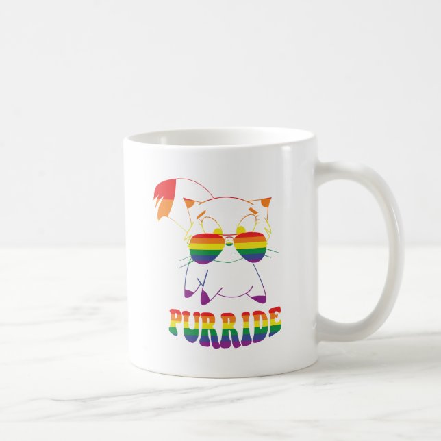 Caneca De Café Purgar | Gato de Gay | Lésbica | Arco-íris (Direita)