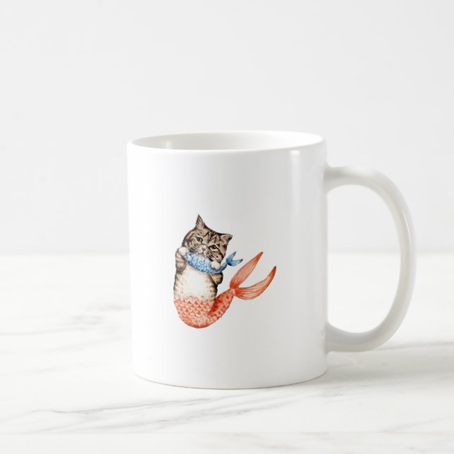 Caneca De Café Purmaid Cat Mermaid (Direita)