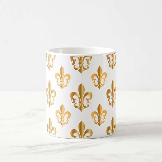Caneca De Café Puro e Dourado Fleur de Lis (Centro)